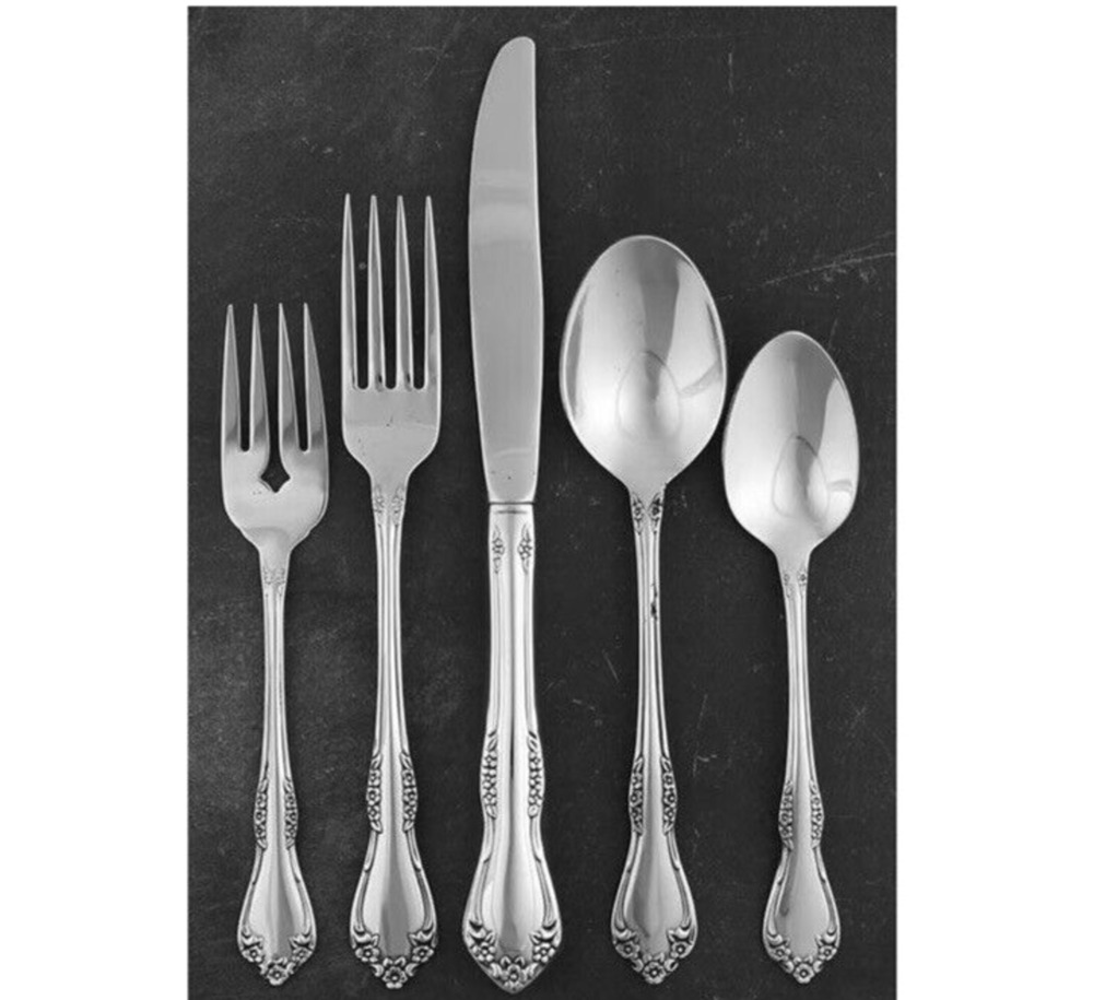 Flatware Service for 4 Rogers Oneida Mansfield Stainless Steel 20 pc Vintage 90s